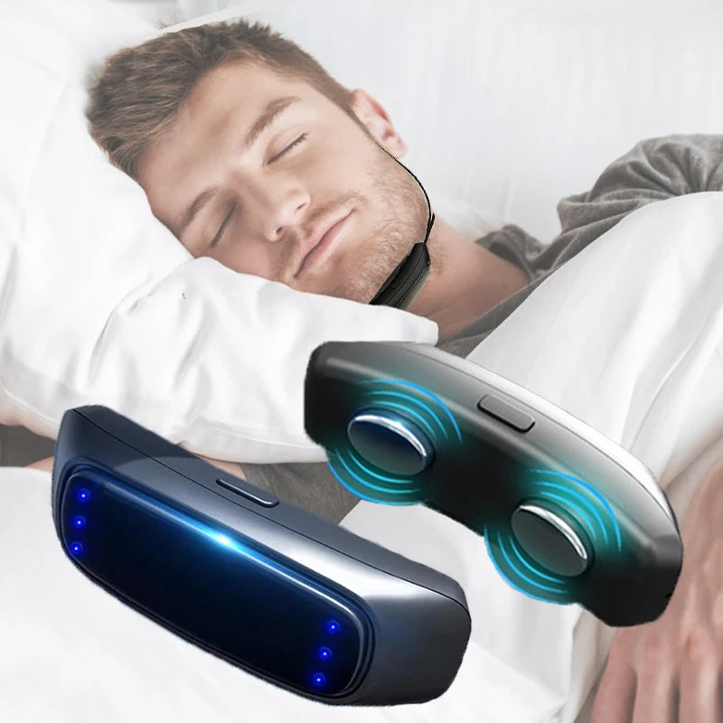 Portable Comfortable Sleep Well Snoring Stop Sleep Apnea Aid USB Electric Smart anti Snoring Device EMS Pulse Stop Snore